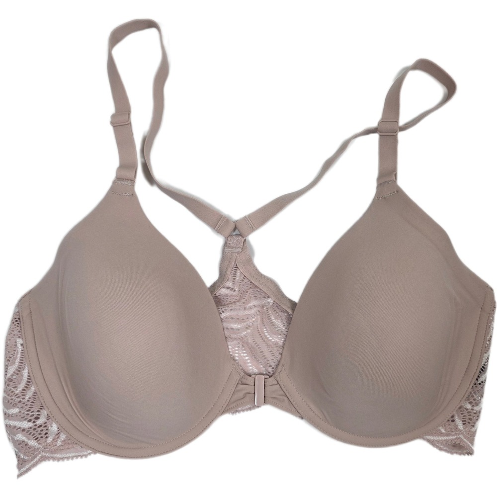Natori 36C Beige Lush Front Close Lace Racerback Bra